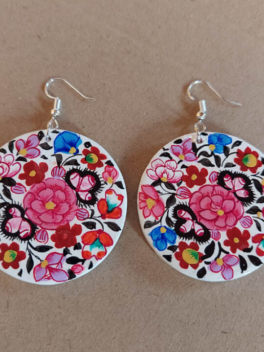 Floral Paper Mache Ear Rings