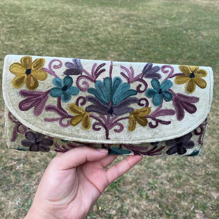 Crewel Wallet with Velvet Base