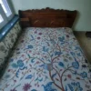 Bedsheet with Hand Done Chinar Tree Embroidery