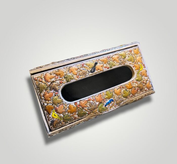 Wood Tissue Box with Handwork