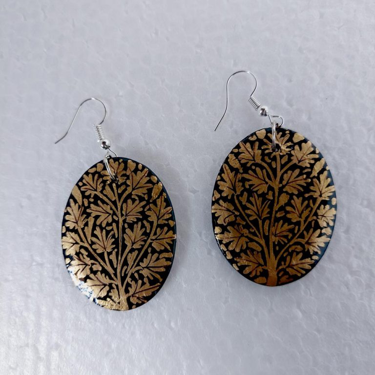 BGR Circular Paper Mache Ear Rings
