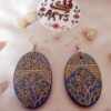 Dark Blue Paper Mache Ear Rings