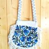 White Sling Bang With Zip and Hand Embroidery