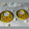 Yellow Circular Paper Mache Ear Rings