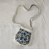 White Sling Bang With Zip and Hand Embroidery