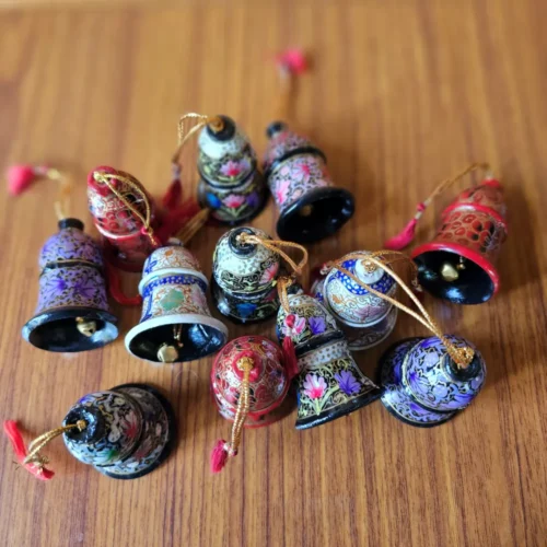 Paper Mache Hanging Bells - 2inch (Set of 6)