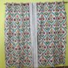 Flowery Handmade Crewel Curtain Including Lining and Rings