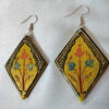 Yellow Paper Mache Ear Rings