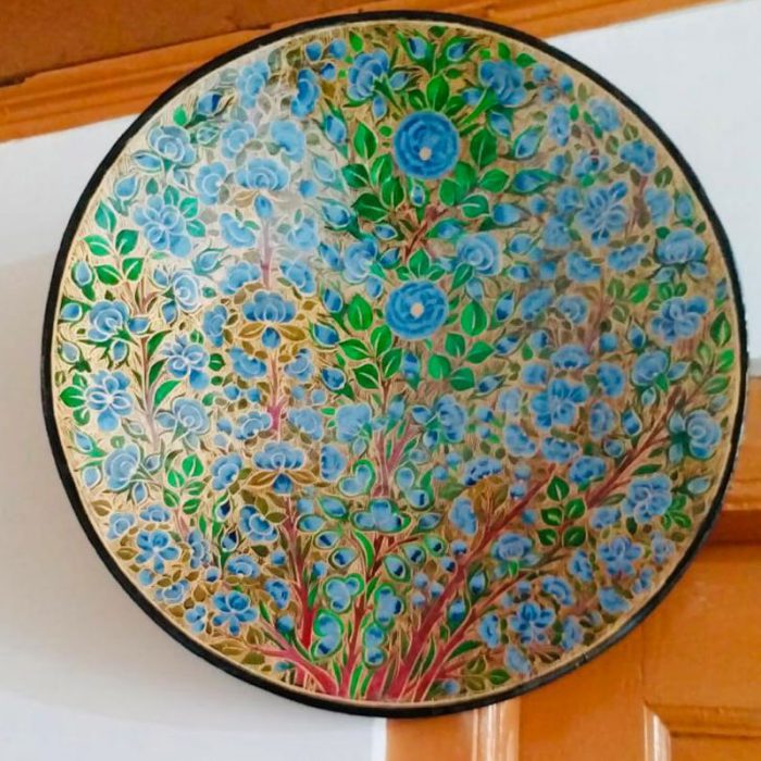 Paper Mache Wall Plate With Hand Work