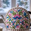 Blue Pink Flower Design Handmade Tea Cozy