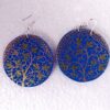 Blue Circular Paper Mache Ear Rings