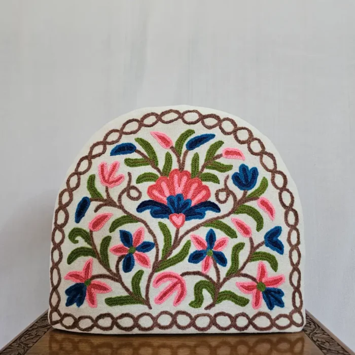 Blue Pink Flower Design Handmade Tea Cozy - Image 3