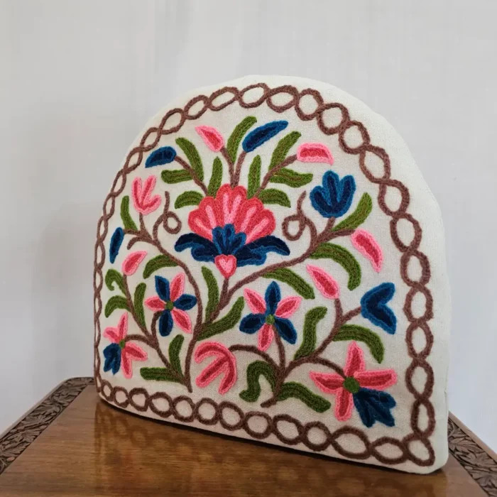 Blue Pink Flower Design Handmade Tea Cozy - Image 4