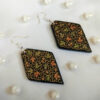 Black Hexa Paper Mache Ear Rings