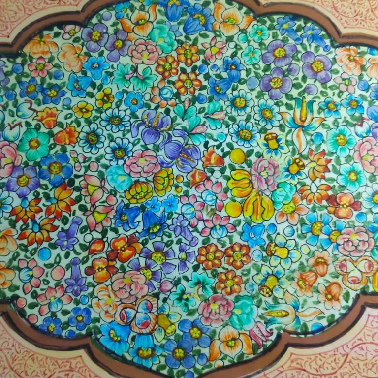 Kashmiri Art Papier Mache Tray - Image 4
