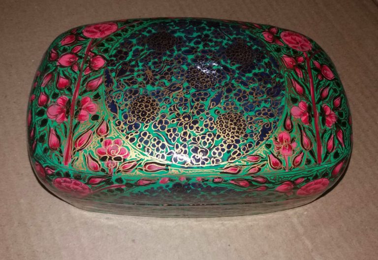 Green Paper Mache Meter Box