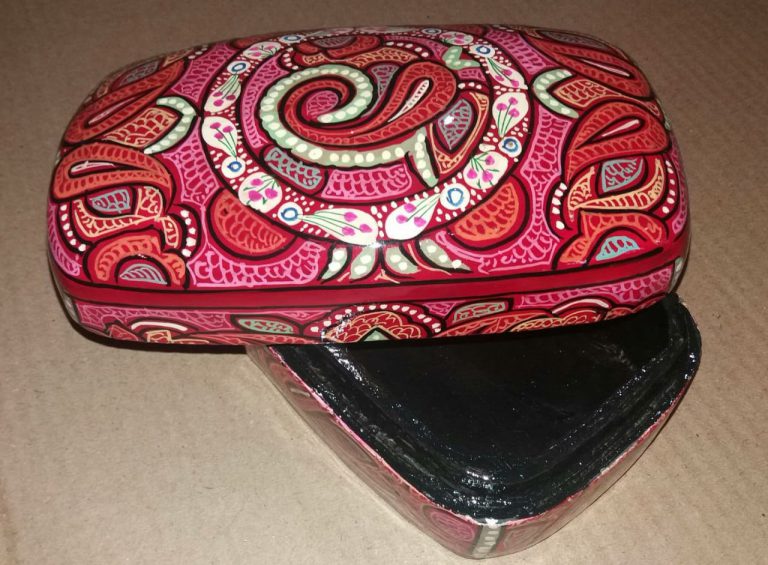 Red Paper Mache Meter Box