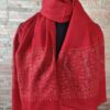 Red Soft Wool Stole with Intricate Sozni Hand Embroidery