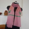 Pink Soft Wool Stole in Sozni Hand Embroidery