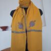 Yellow Soft Wool Stole in Sozni Hand Embroidery