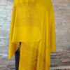 Yellow Soft Wool Stole with Intricate Sozni Hand Embroidery