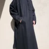 Black Mens Tweed Wool Custom Pheran | Buttons | Front Pocket | Ragnal Design