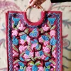 Red Square Crewel Ring Bag - Large
