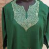 Green Pure Raffal Pheran in Sozni Hand Embroidery