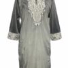 Grey Velvet Tillawork Pheran