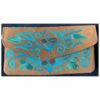 Brown Tic Tac Wallet With Crewel Embroidery