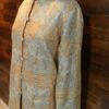 Beige Pure Woolen Jacket in Gold Aari Work