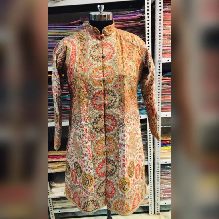 Pure Woolen Jacket in Kaani Design