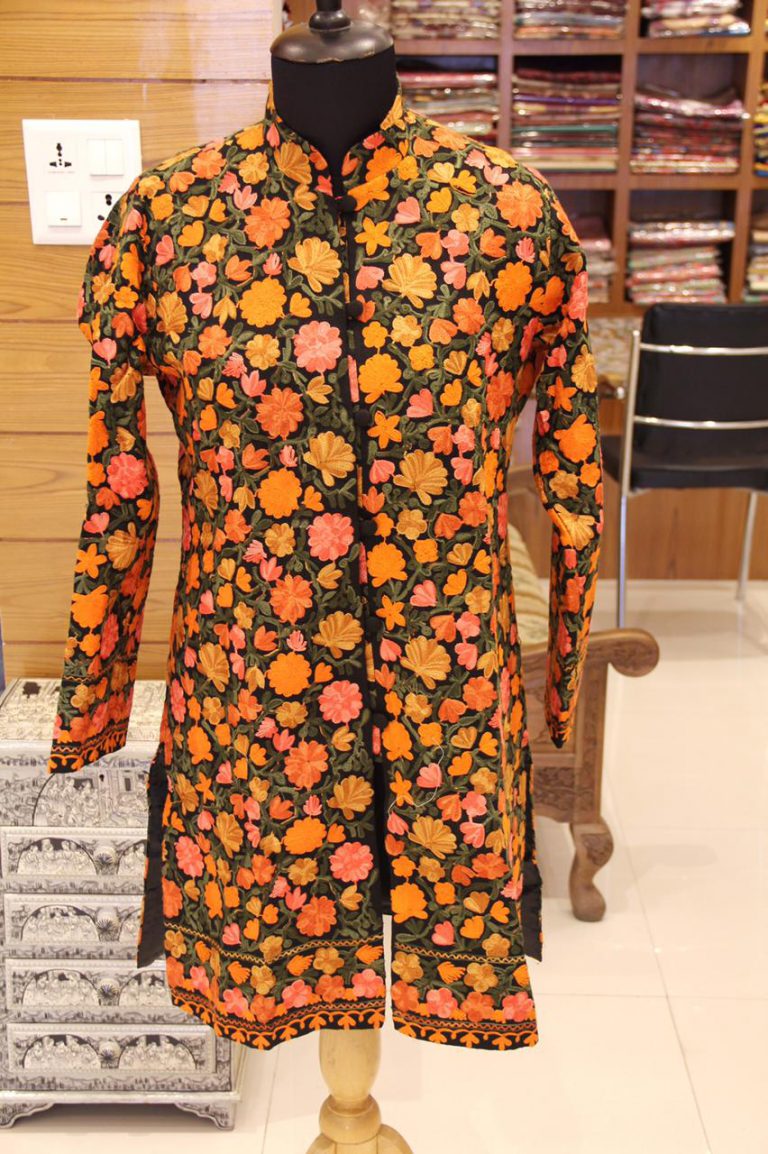 Pure Woolen Jacket with Kashmiri Aari Work