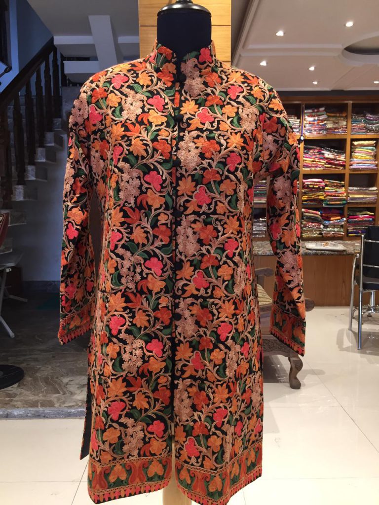 Pure Woolen Jacket in Intrinsic Aari Work