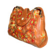 Leather Handbag with fine embroidery