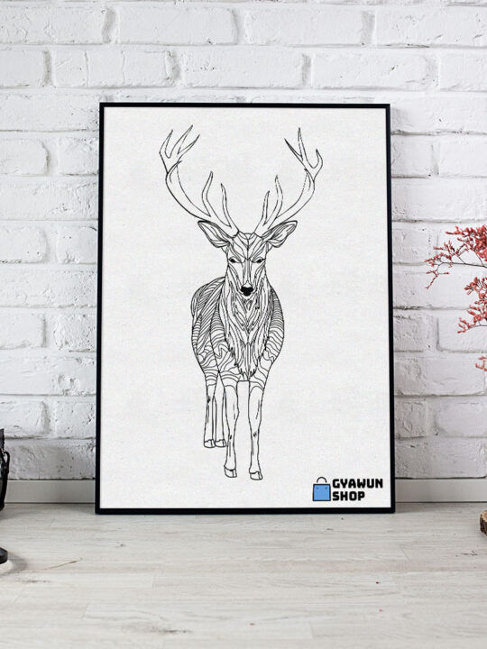 Framed A3 Hangul Line Art