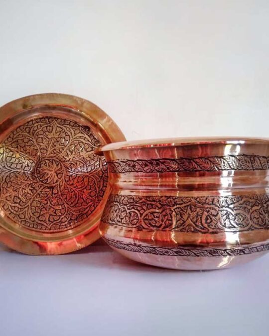 Engraved Copper Handi with Dakan