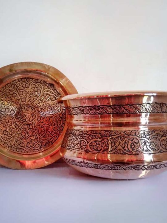 Engraved Copper Handi with Dakan