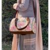 Velvet Handbag Cum Sling With Crewel Embroidery