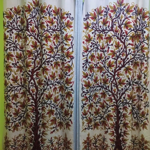 Autumn Chinar Kashmiri Crewel Curtain