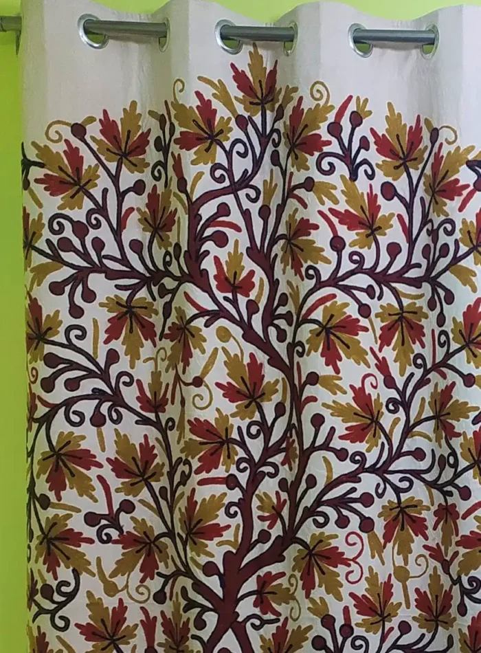 Autumn Chinar Kashmiri Crewel Curtain - Image 2