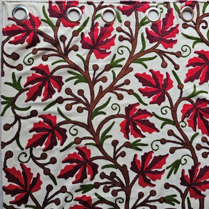 Redish Chinar leaf Crewel Curtain - Image 4
