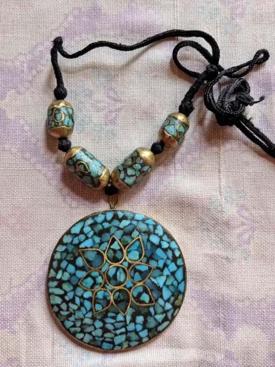 Handcrafted Turquoise Pendant Necklace | Blue Color