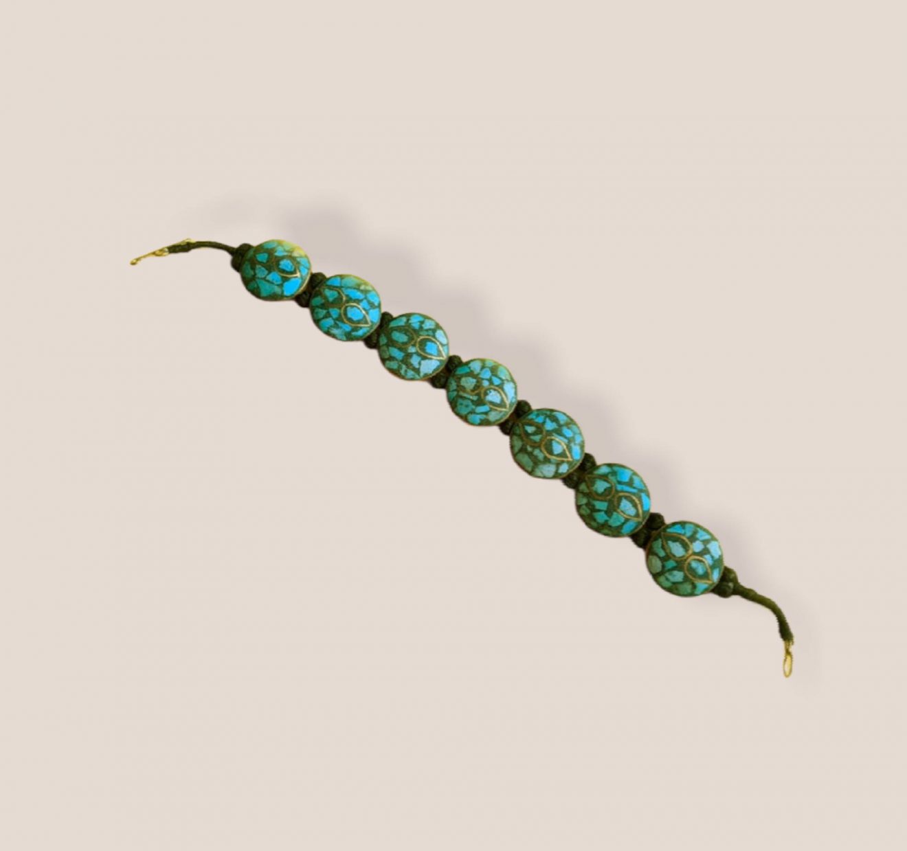 Handcrafted Round Turquoise Bracelet - Image 4
