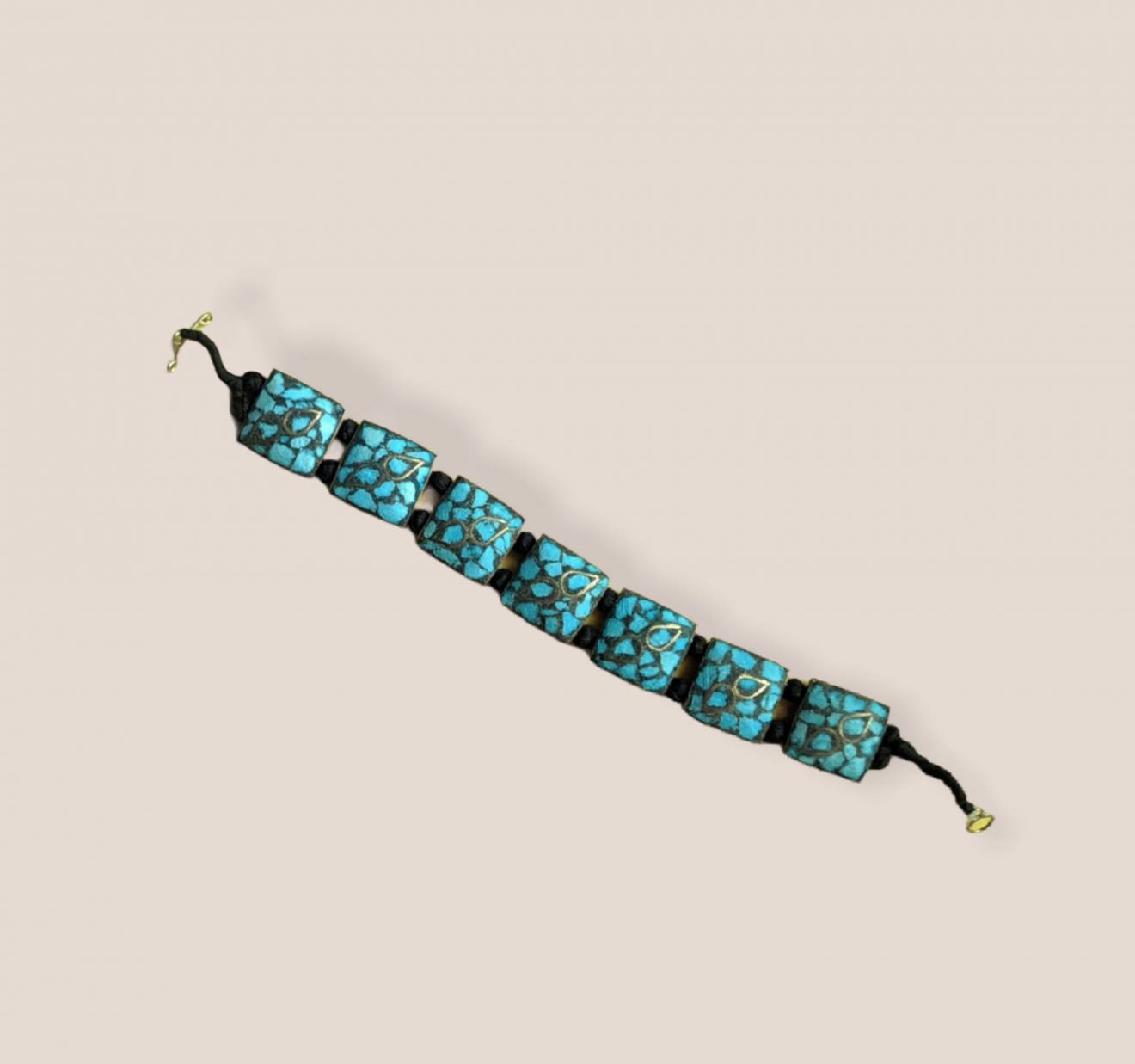 Handcrafted Square Turquoise Bracelet - Image 2
