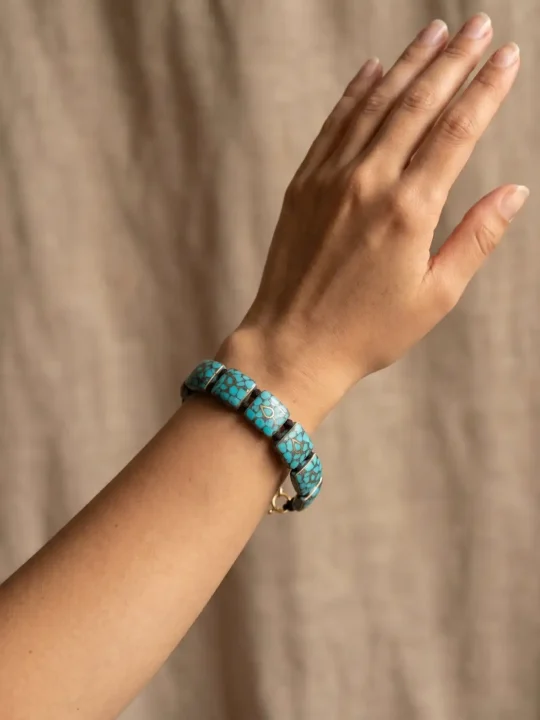 Handcrafted Square Turquoise Bracelet