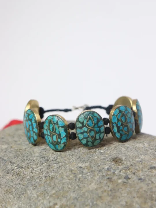 Handcrafted Round Turquoise Bracelet