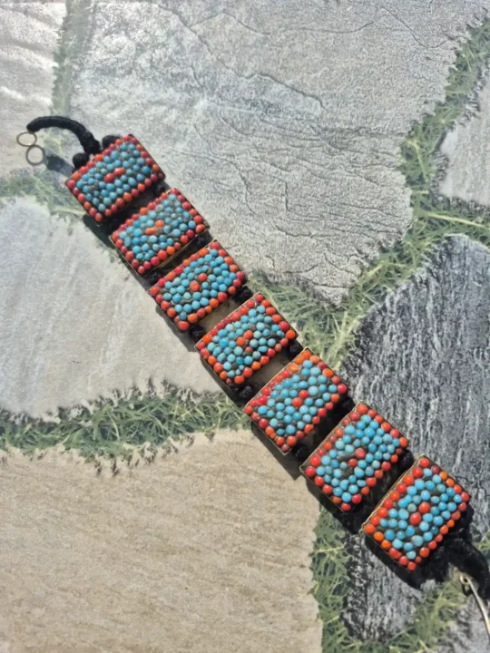 Beaded Red and Blue Handmade Bracelet | Sky and Fire Bracelet