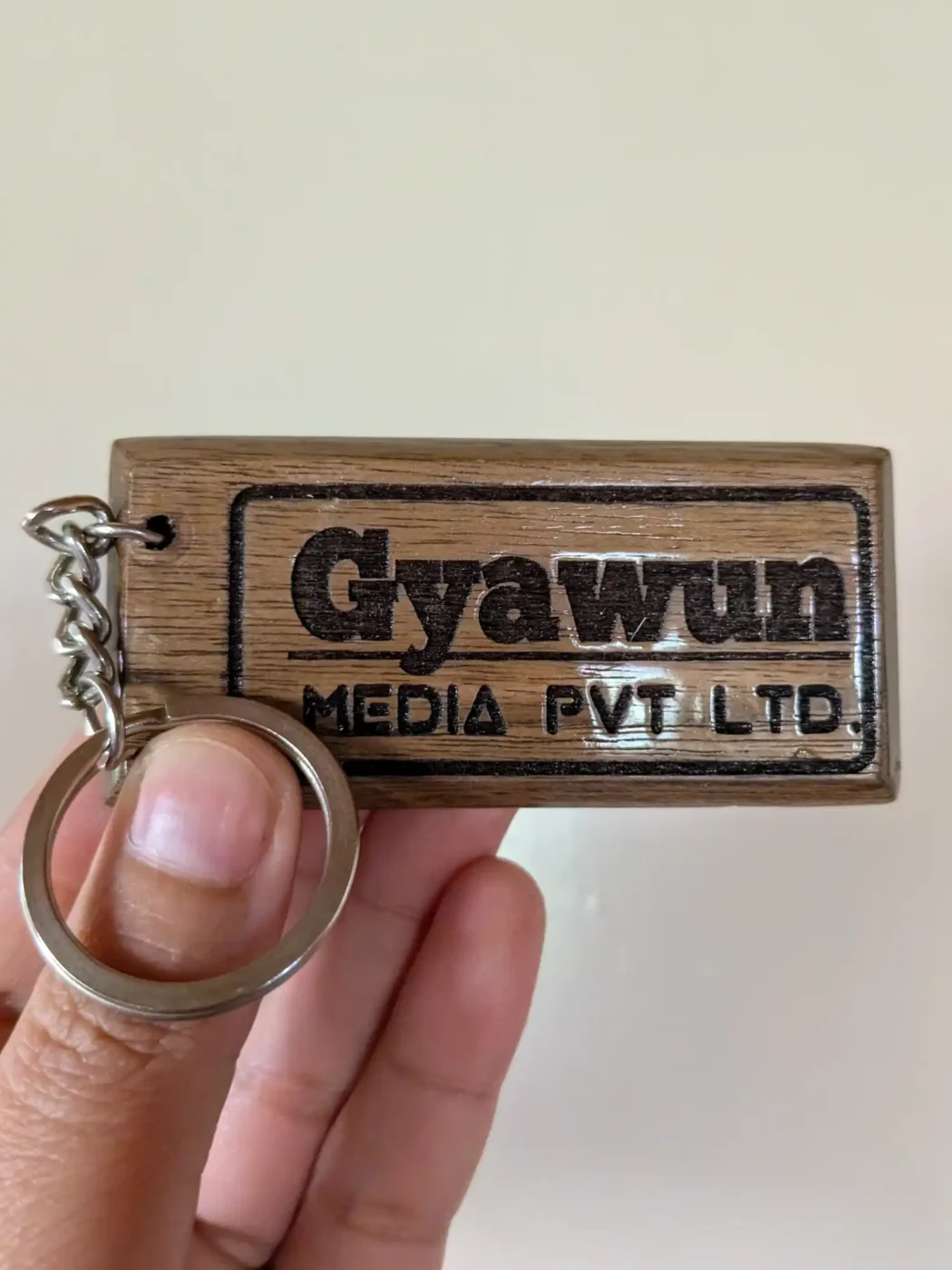 Personalised Walnut Wood Keychain | Customized Kashmiri Gift - Image 2