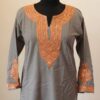 Grey Summer Cool Tilla Work Kurta